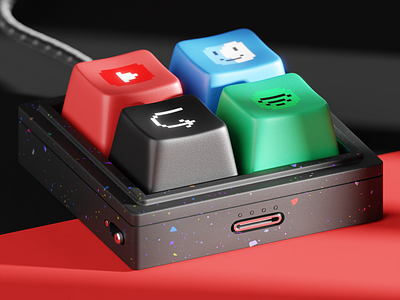 Button Series: Keycaps 3d b3d blender blue branding button c4d cable cinema4d dark design green interaction keyboard keycap red render