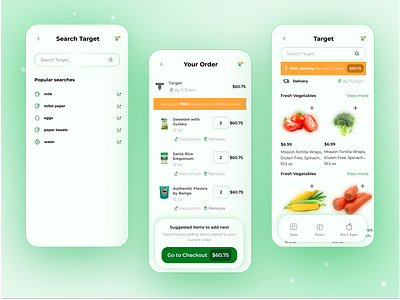 Search Order Page Grocery App Instacart Redesign - Daily UI 015 challenge dailyui glow grocery groceryapp illustration instacart redesign redesignapp uiux uplabs