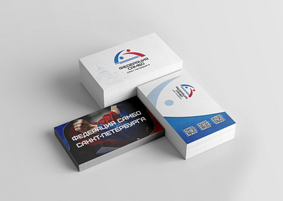 Business and personal cards for Federation of sambo branding business card design graphic design personal card qr sambo sport визитка дизайн самбо спорт
