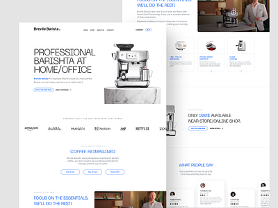 Brevile Barista Coffee Machine Selling landing page. appdesign coffee coffee landing page fizur rahman flatdesign graphicdesign interactiondesign landing page machine responsivedesign slick landing page ui uidesign uipatterns uiux userinterface ux webdesign