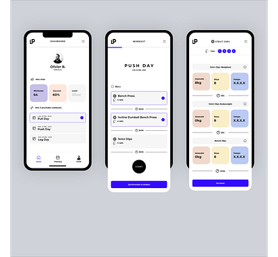 LP Programming - App Concept android clean crossfit design ios mobile sport ui