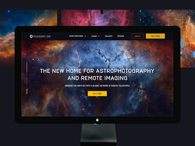 Website for Astrophotography design concept digital engineering galaxy league design agency mobile planet product design space tech typography user experience web