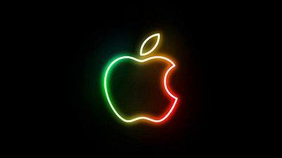 Apple neon logo animated neon animated logo design