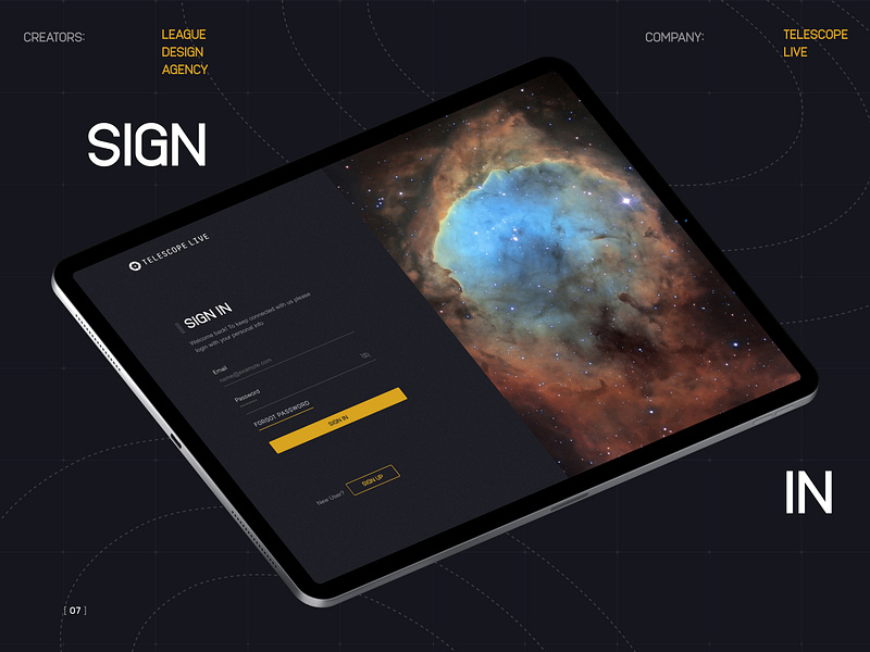 Ui Ux design for Astrophotography branding business digital graphic design interface mobile product service space startup tech ui user experience web web design