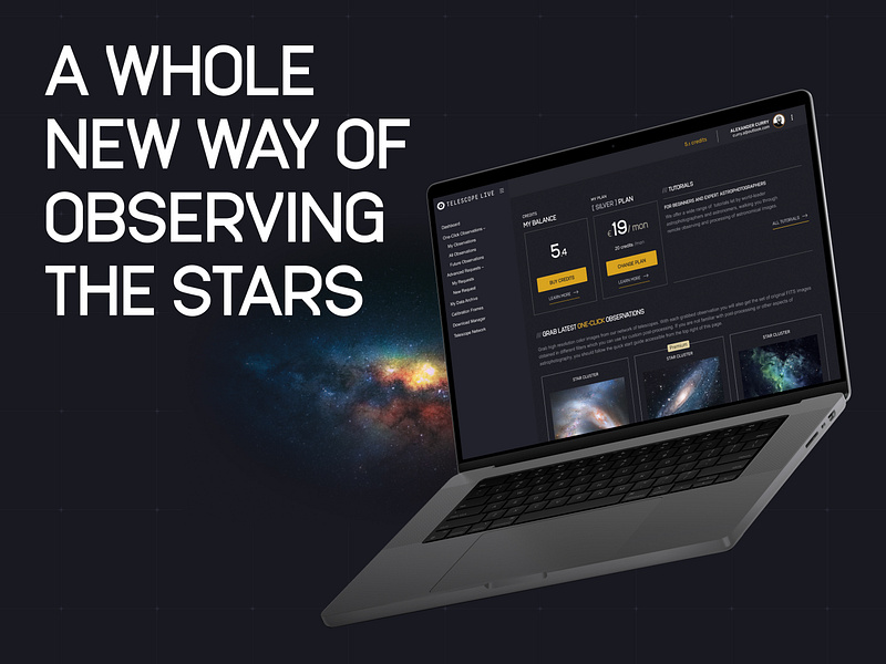 Website for Astrophotography branding business digital graphic design interface mobile product service space startup tech ui user experience web web design