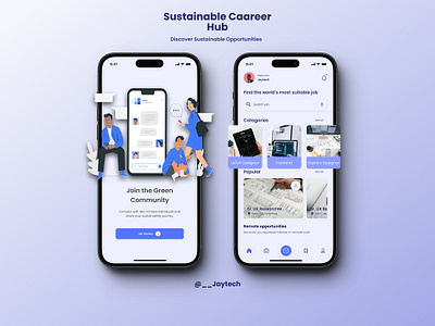 Sustainable Careers Hub Ui Design 📱 - Job Search app design career figma findjobs graphic design inspirations inspo jobs jobsearch mobile mobiledesign mockups opputunities product design productdesign ui uidesign uiux uiuxdesign ux uxdesign