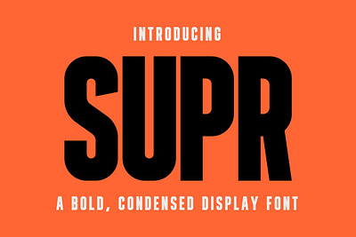 SUPR - Bold Condensed Display Font bold bold font condensed font logo logo font sports font uppercase font
