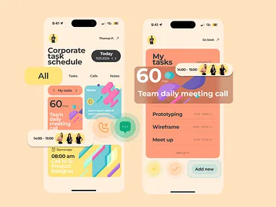 UI Mobile App - Corporate task schedule concept app app design b2b b2b design concept design design graphic design iphone app mobile app product design saas saas design schedule task schedule ui ui design work monitoring