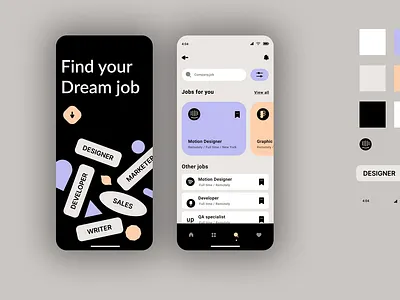 Job Finder App branding dailyui design graphic design illustration logo typography ui ux vector
