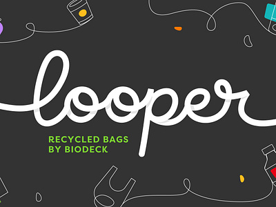 looper - logo and packaging biodeck biodegradable brand identity branding garbage bag graphic design logo design markrazvanrepa monoline mrr packaging sustainable packaging symbold vector wordmark