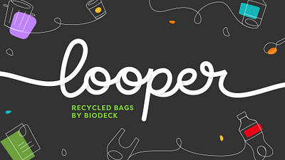 looper - logo and packaging biodeck biodegradable brand identity branding garbage bag graphic design logo design markrazvanrepa monoline mrr packaging sustainable packaging symbold vector wordmark