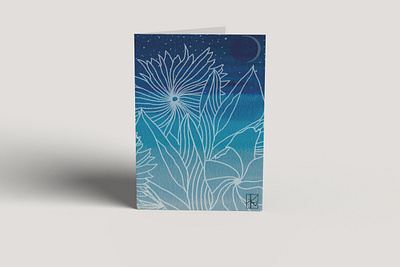midnight flora card design graphic design illustration line art painting