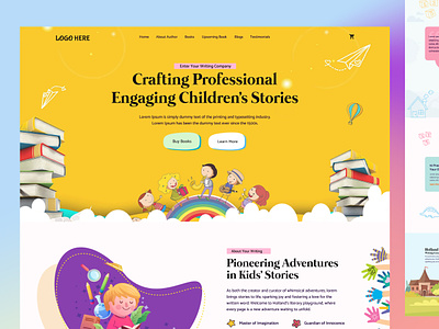 Children Book Website Design author web design bookdesign bookwebsite branding cmsdesign design figma kidswebsite landing landingpage typography ui uidesign uiux ux webdesign