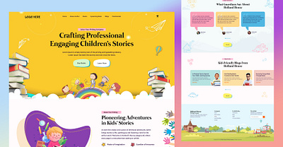 Children Book Website Design author web design bookdesign bookwebsite branding cmsdesign design figma kidswebsite landing landingpage typography ui uidesign uiux ux webdesign
