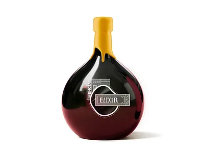 Elixir - Eccentric Wine bottle branding design eccentric glass graphic design label logo package packaging wax weird wine