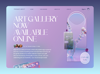 Art Gallery Website UI Design Landing Page art design gallery landing page ui ui design ux ux design visual design