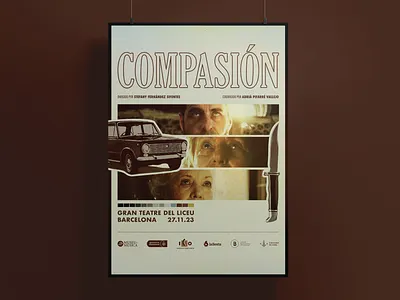 Compasión Film Poster art direction concept design editorial film graphic design poster quinqui revenge sepia vintage