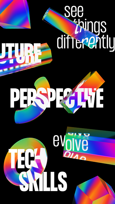 Pluralsight Live 2020 3d branding c4d colorful design prism refraction typography