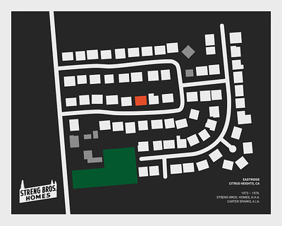 MCM Neighborhood Maps custom map illustration logo design mcm mid century mid century modern minimalist neighborhood vector art vector illustration