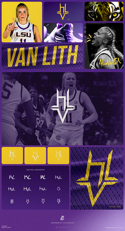 Hailey Van Lith - Logo Project art basketball branding college design digital graphic graphic design hailey van lith icon logo lsu nba social media sports van lith wnba womens
