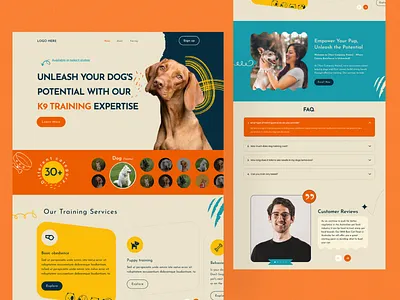 Dog Training Website UI Design app app design app ui branding design dog training website dog website illustration pet care website pet website ui ui ui ux ui ux design website ui