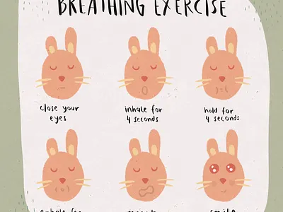 Inhale & Exhale breathe bunny calm illustration childrens books cute doodle drawing fancy illustration ipad mindfulness pretty procreate rabbit