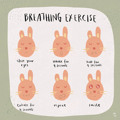 Inhale & Exhale breathe bunny calm illustration childrens books cute doodle drawing fancy illustration ipad mindfulness pretty procreate rabbit