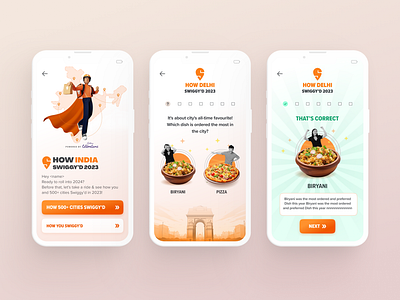 How India Swiggy'd 2023 behance design dribble figma game mobilegame quiz ui uidesign userinterface ux webdesign