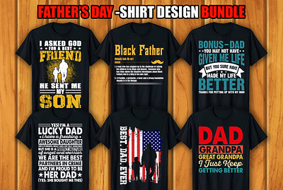Father's Day T-shirt Design Bundle graphic design t shirt design bundle