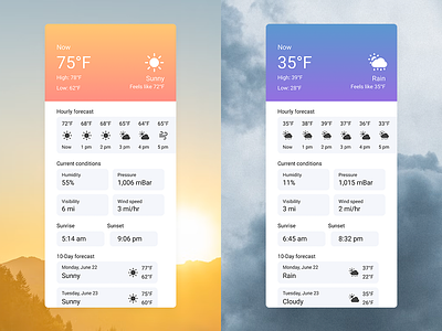 Daily UI #037 - Weather App app dailyui mobile mockup ui