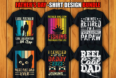 Father's Day T-shirt Design Bundle graphic design t shirt design bundle