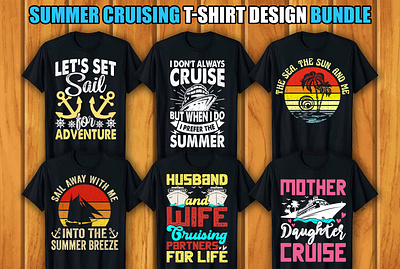 Summer Cruising T-shirt Design Bundle graphic design t shirt design bundle