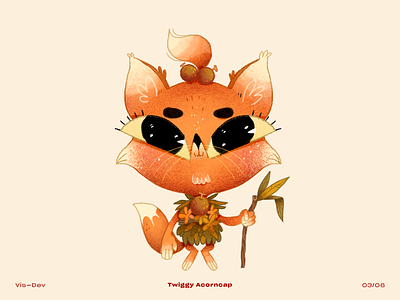 Twiggy Acorncap artwork character character design childrens illustration forest fox fox character illustration visual development