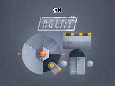 Agent Q.T. | Title Design cartoon font illustration lettering metallic robot text title tv show type type design typography visual development