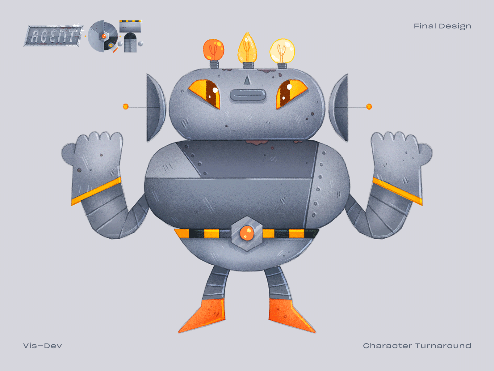 Agent Q.T. character character design design illustration robot visual development