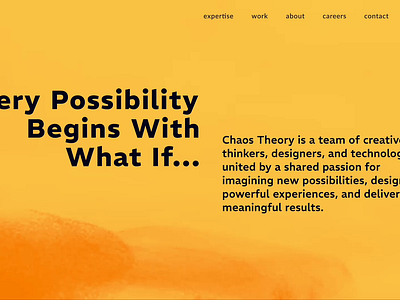 Chaos Theory - Murmuration branding hero homepage motion ux video website design