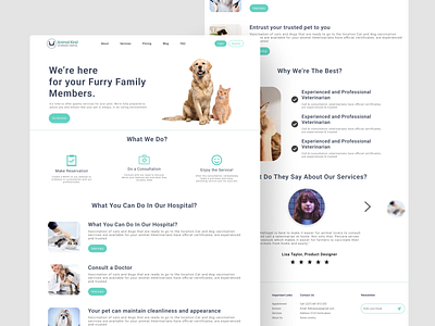 Pet Care Website Landing Page design figma graphic design hospital website hospital website design landing page pet care website ui web design webiste design