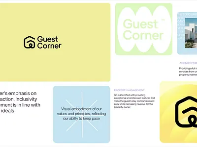 Guest Corner Branding assets brand brand agency brand designer brand identity brandbook branding crm design graphic design houses identity logo logotype luxury marketing real estate branding saas typography visual identity