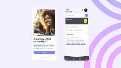 Job Application job app message ui onboarding ui design ux