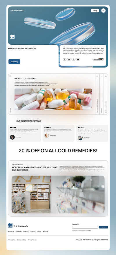 Homepage of a pharmaceutical website