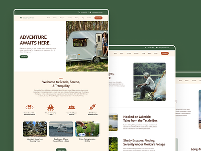 Lakeside Haven RV Park Website Design branding camping design figma green minimal outdoorsy responsive ui web web design website