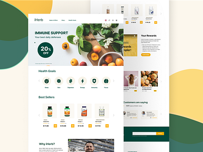 iHerb Website Redesign clean colours design e commerce green haelth iherb ui website wellness