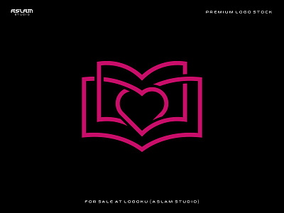 Love Book Logo 3d animation app art branding design graphic design illustration logo ui