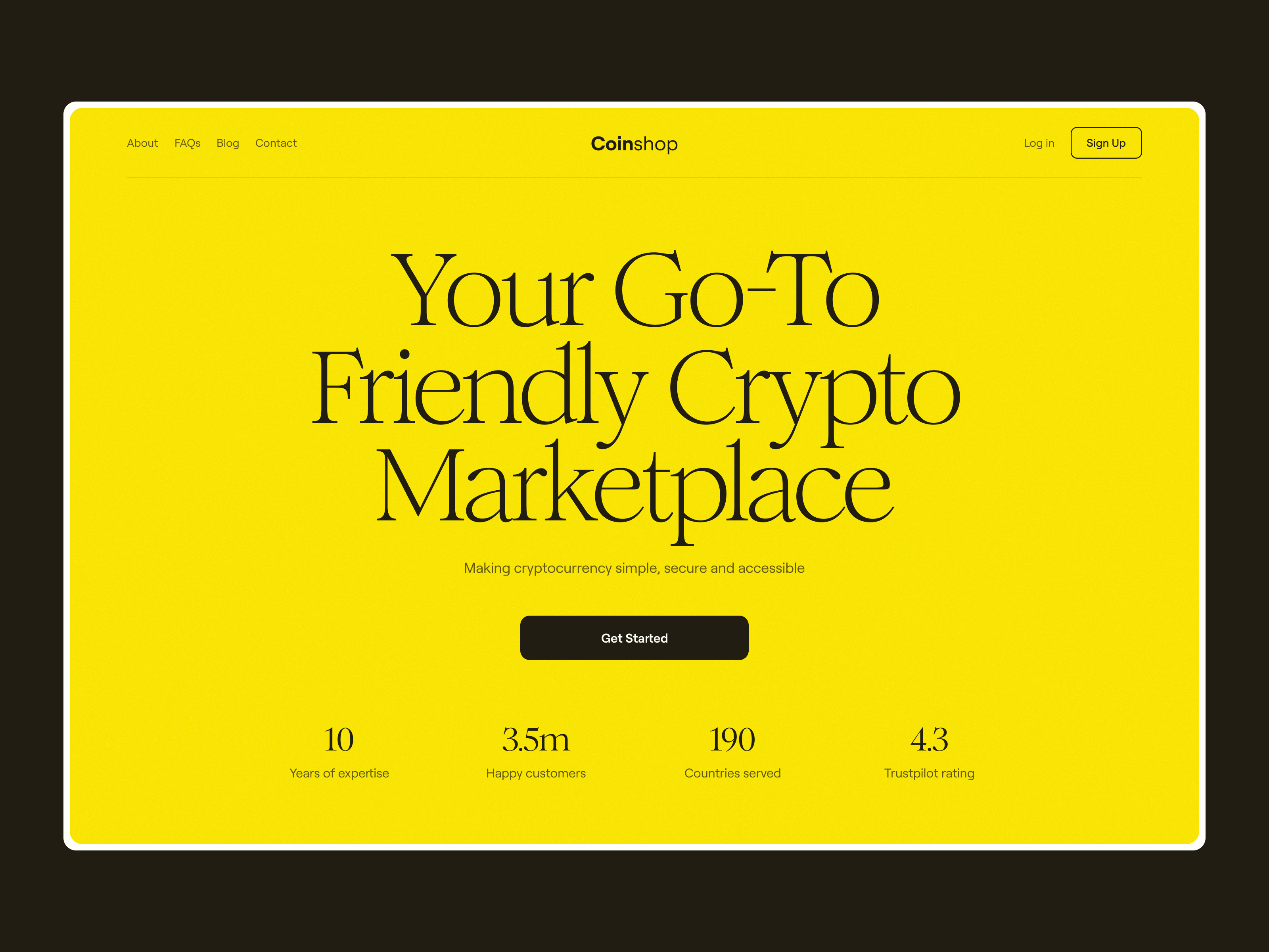 Coinshop - Cryptocurrency website crypto crypto web design crypto website crypto website design cryptocurrency site elegant landing page premium crypto site ui ux web web design website website design yellow