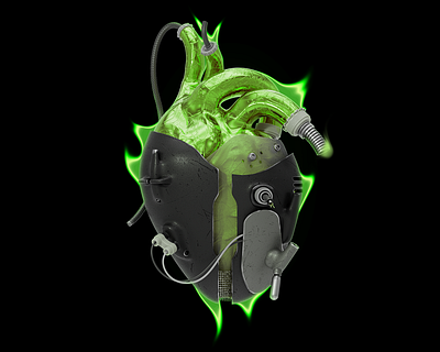 Roboheart 3d art illustration 3d 3dart 3dillustration cinema4d concept heart robot sci fi