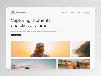 Daily UI 003 - Landing Page - Photography Portfolio daily ui dailyui figma landing page minimal website photography portfolio photography website ui ui challenge web design