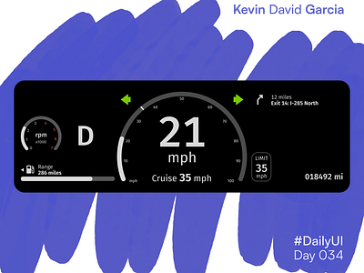 #DailyUI Day 34: Auto interface car dailyui dashboard odometer