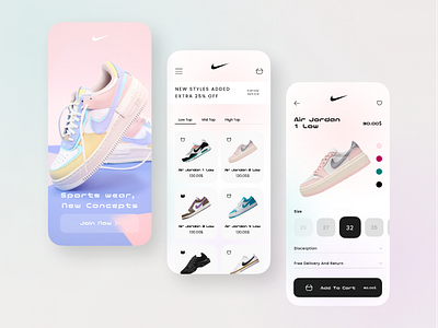 Nike Shoes App Concept app figma mobile app mobile design shoes store ui ui ui ux ux