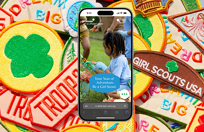 Girl Scouts, landing page concept(s) (Figma) cookies girl scouts home page kids landing page learning nature web design
