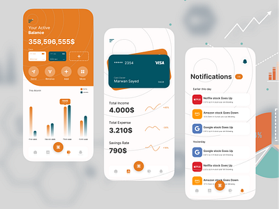 Financial App Concept app design colorful design figma financial app ui ui design ui ux uiux ux